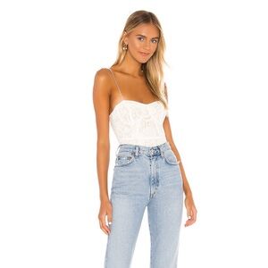 Superdown White Lace Bodysuit